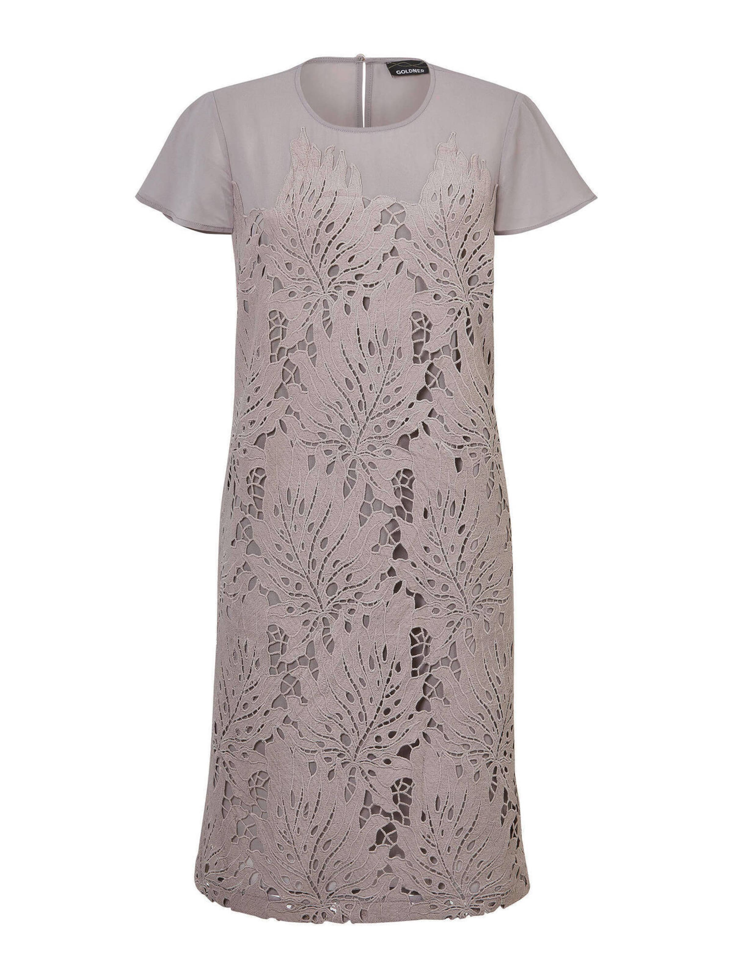 Goldner Cocktailkleid in Grau: Vorderseite