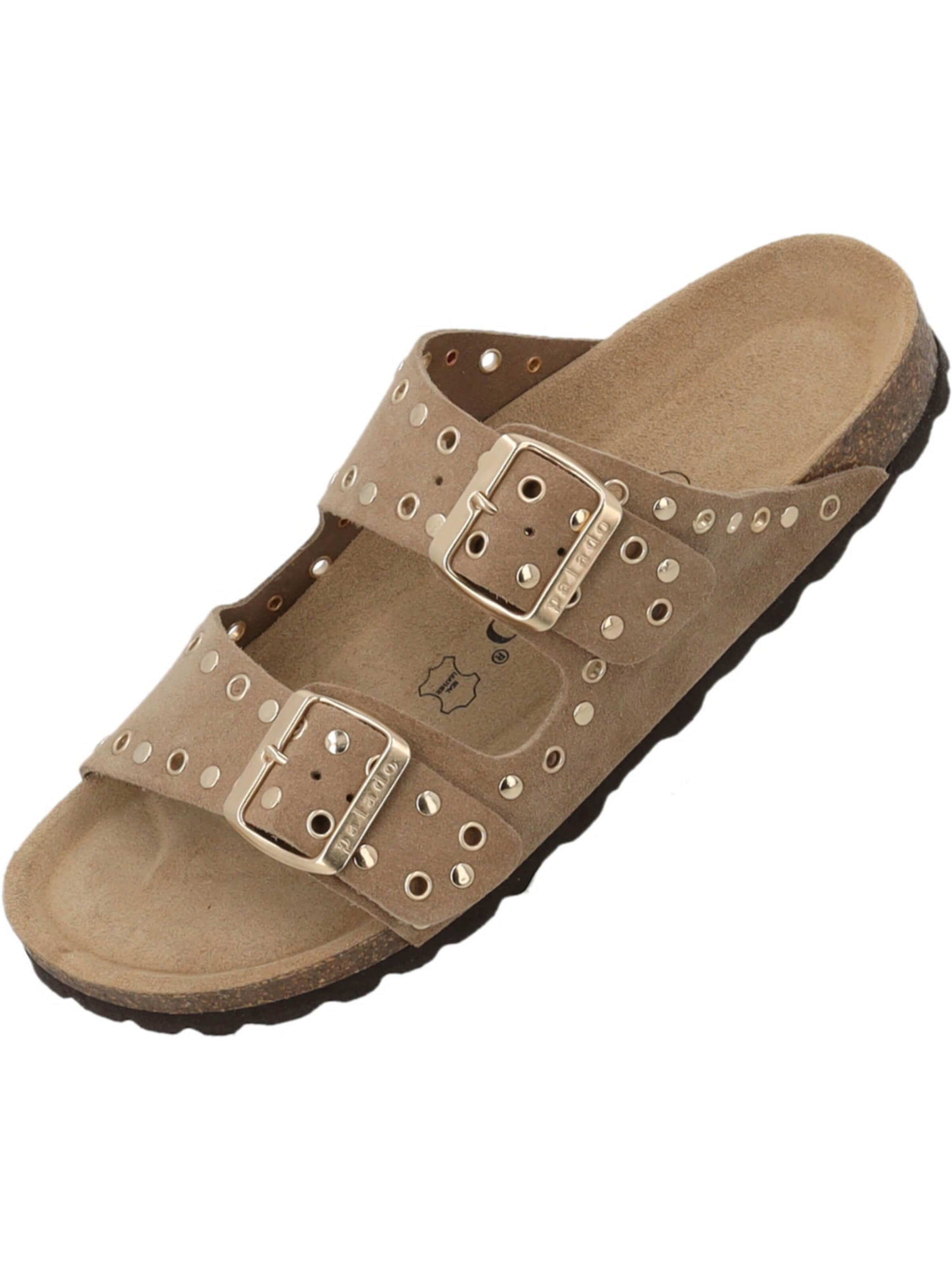 Palado Mules 'Korfu' in Beige: front