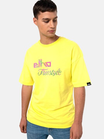 elho T-shirt 'Cliff' i gul: framsida