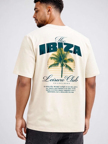 Neverless Shirt 'The Ibiza Club' in Beige