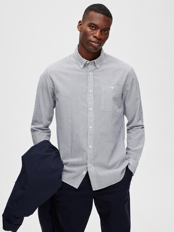 SELECTED HOMME Regular fit Button Up Shirt 'Reil' in Grey