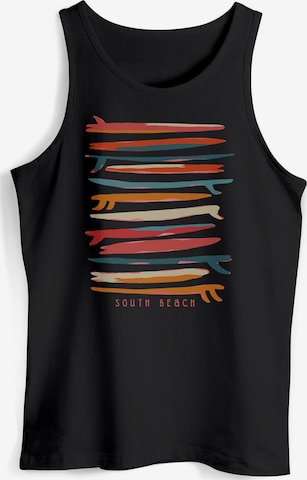 Neverless Shirt 'Surf Boards South' in Black: front