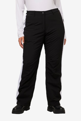 Ulla Popken Regular Athletic Pants in Black: front