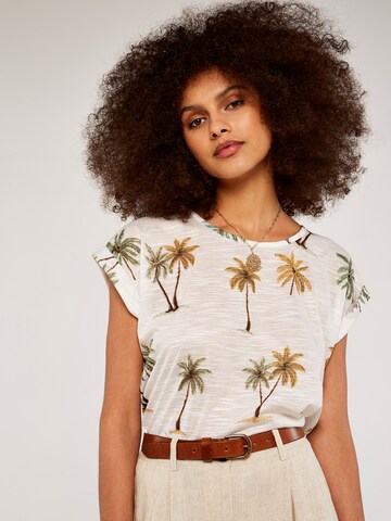 T-shirt 'Palm Scene Slub' Apricot en jaune