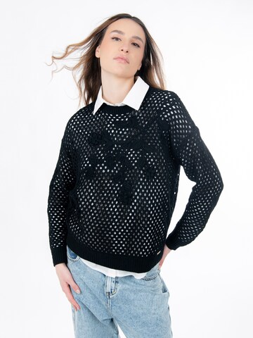 Pull-over Influencer en noir : devant