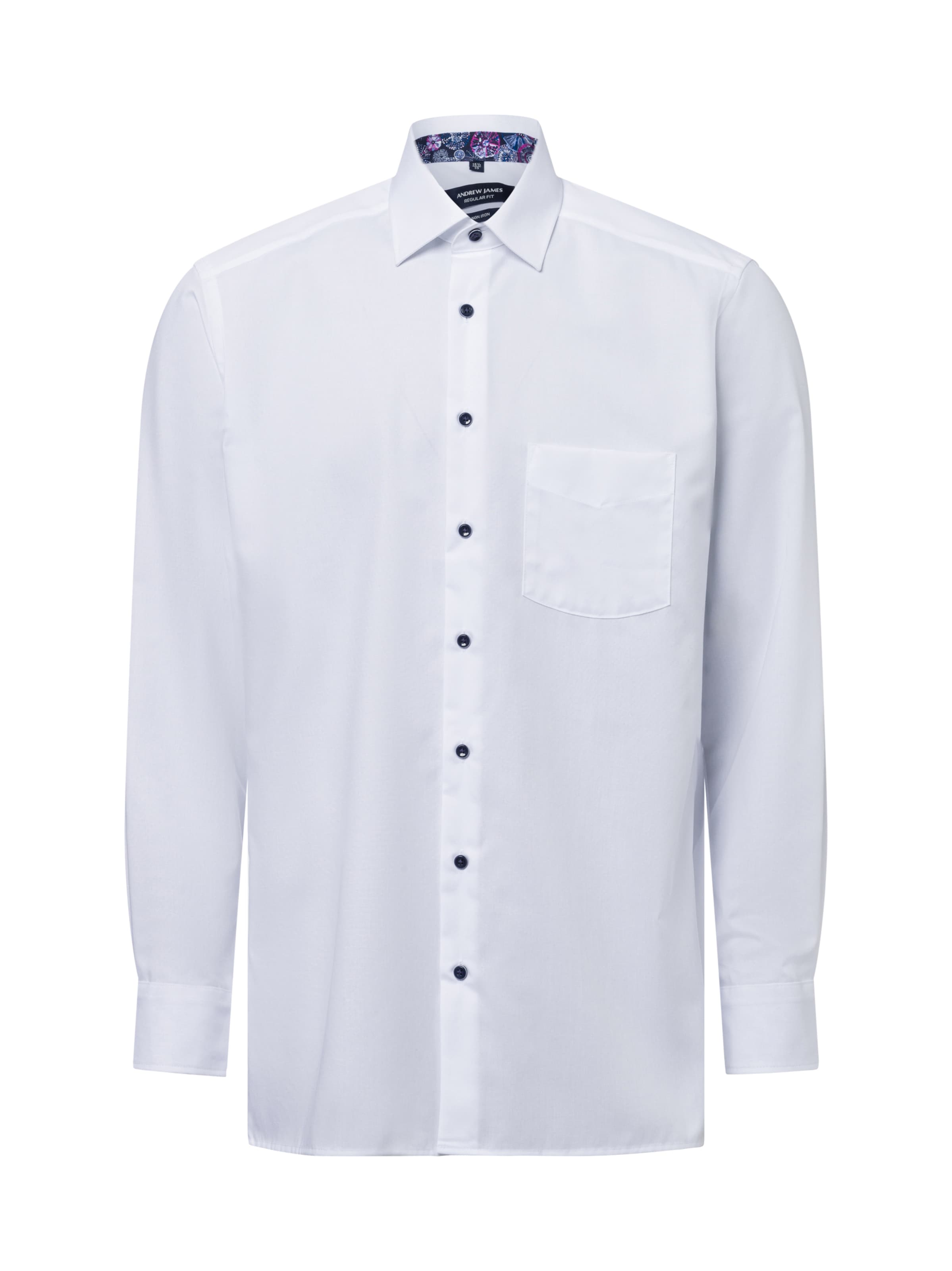 Andrew James Regular Fit Businesshemd ' ' in Weiß: Vorderseite