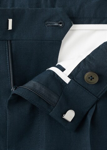 MANGO MAN Slim fit Pleated Pants 'Delave' in Blue