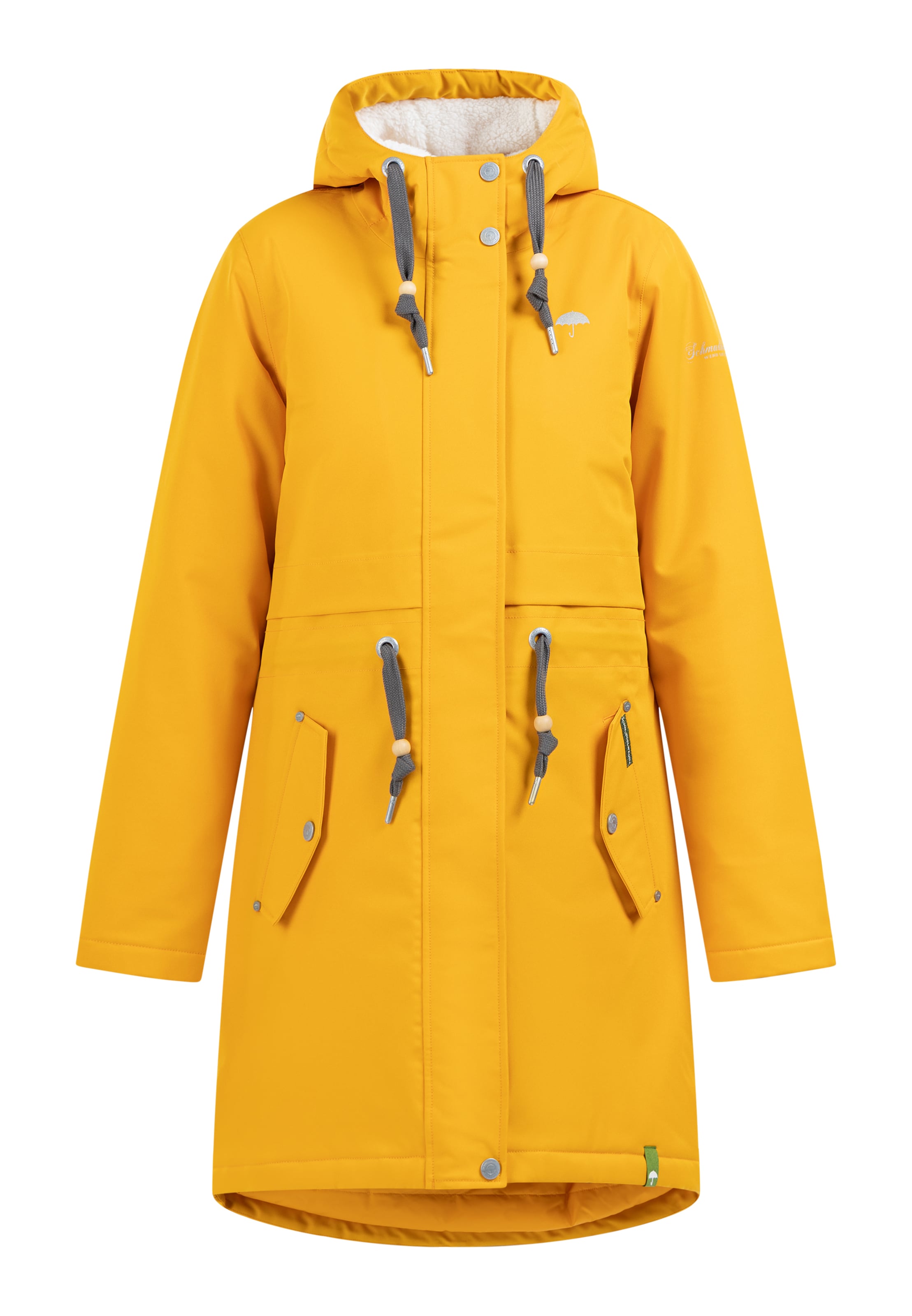 Schmuddelwedda Funktionsmantel in Gelb: Vorderseite