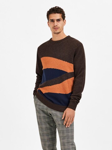 Pullover 'Cuba' di SELECTED HOMME in marrone: frontale