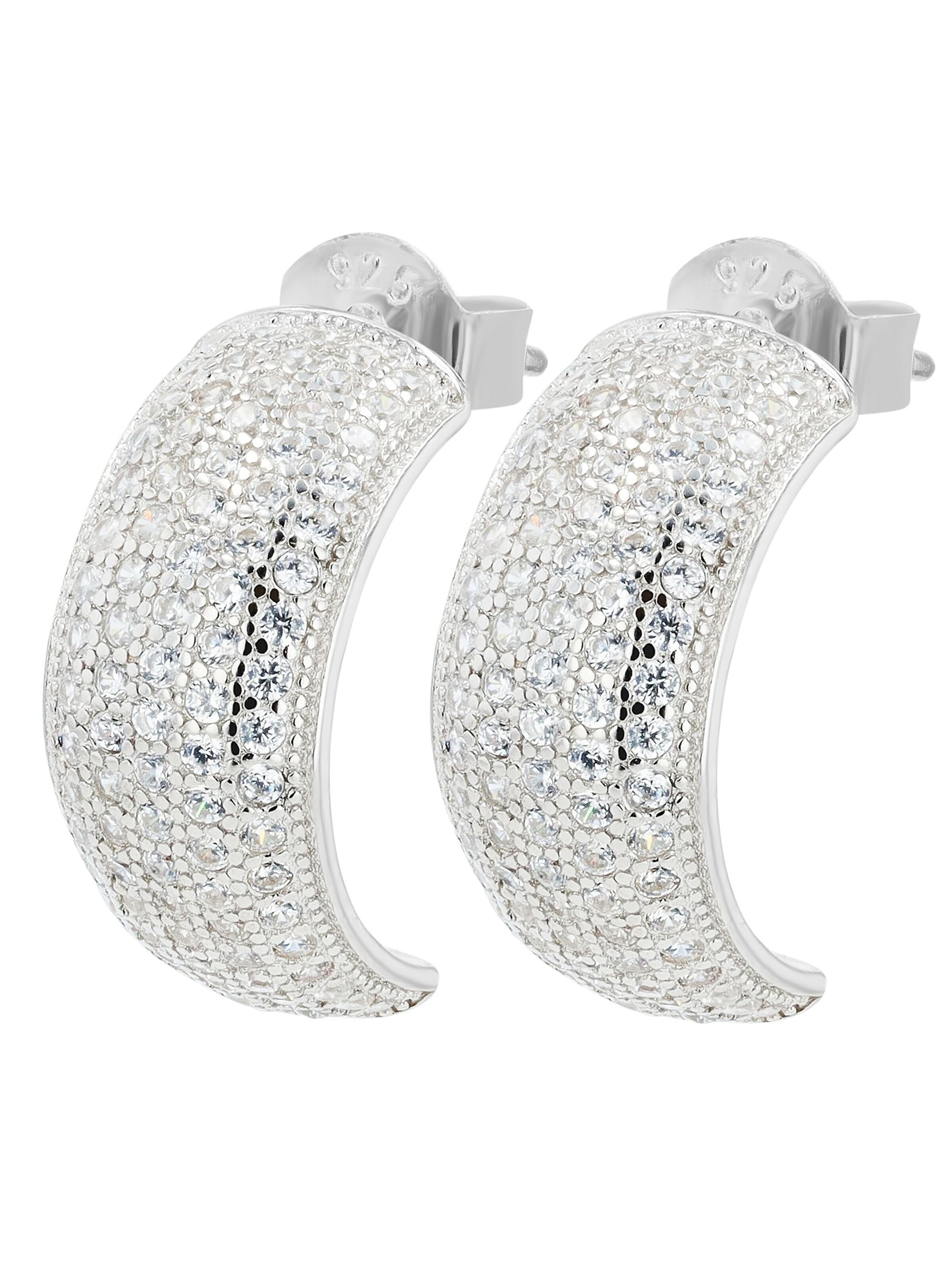 Akzent Earrings '"Qian" aus 925 Sterlingsilber, rhodiniert, langlebig' in Silver