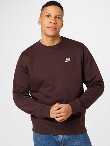 Nike Sportswear Regular fit Sweatshirt 'Club Fleece' in Brown: front