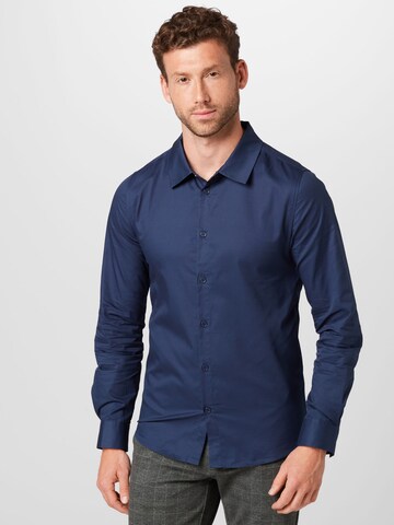 ABOUT YOU Slim fit Overhemd 'Moritz' in Blauw: voorkant