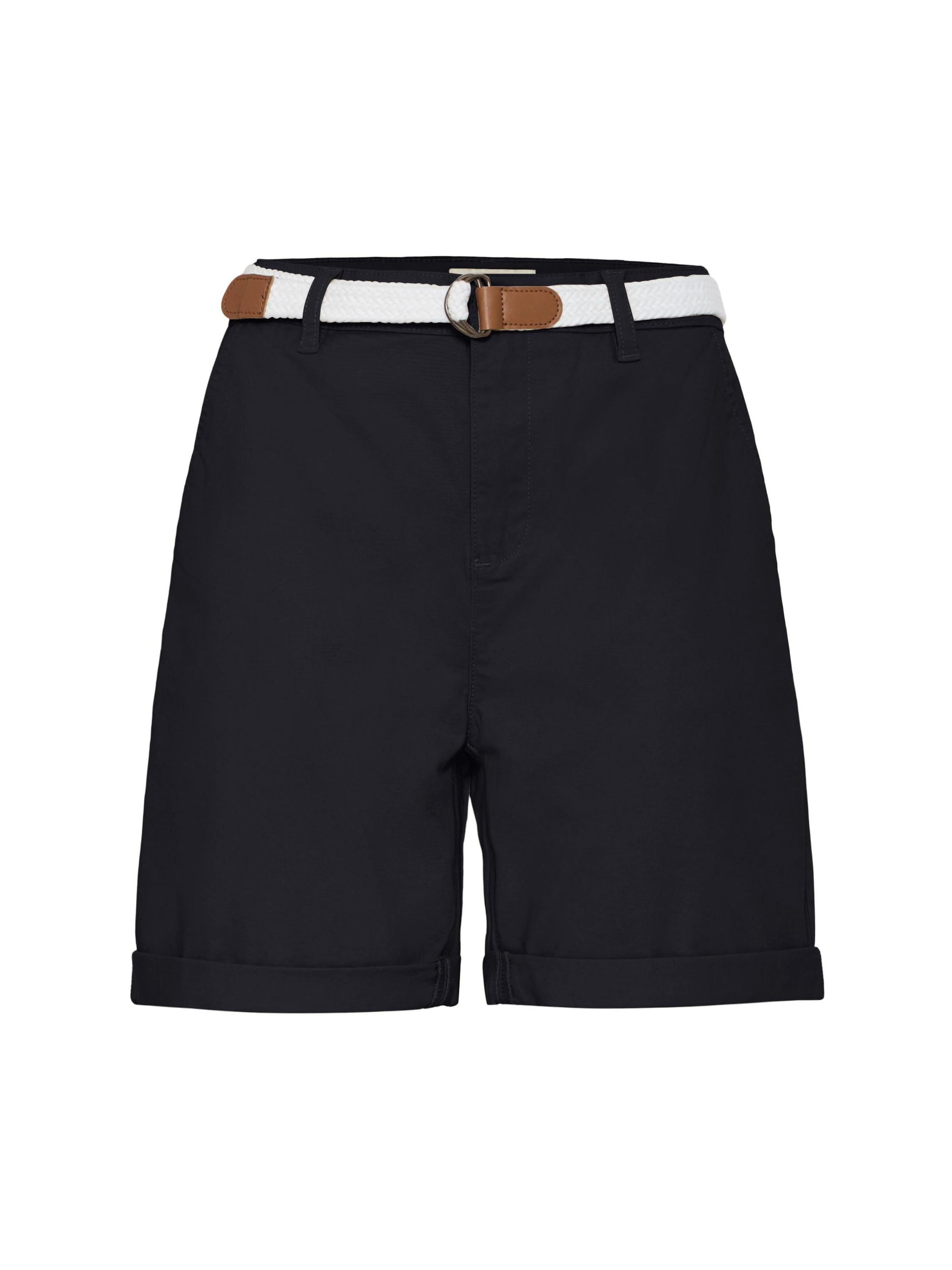 Oxmo Chinoshorts inkl. Gürtel in Schwarz: Vorderseite