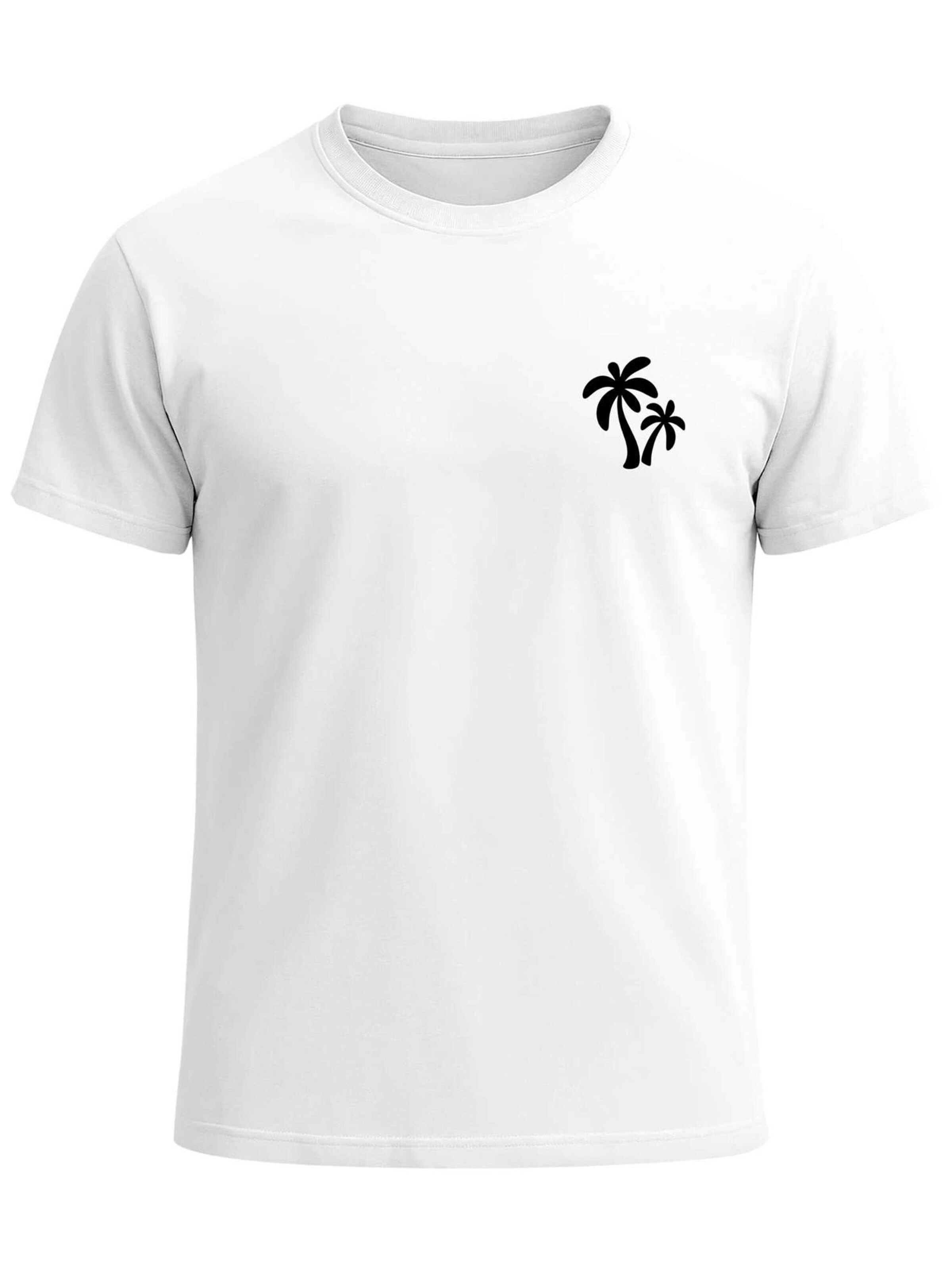 Neverless Shirt 'Logo Palmen' in White