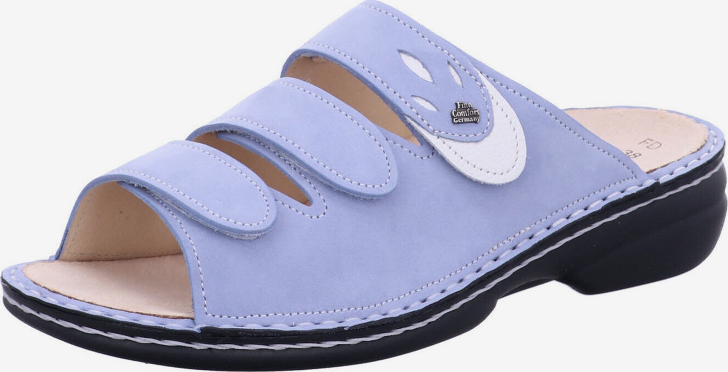Finn Comfort Kos Pantolette in schwarz, bequeme Pantoletten Beige