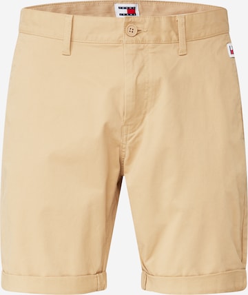 Tommy Jeans Regular Pants 'Scanton' in Beige: front