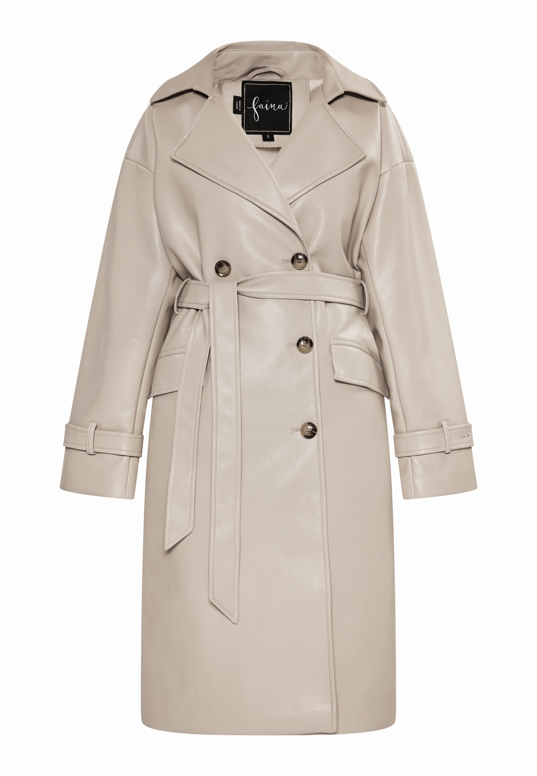 faina Демисезонное пальто в Бежевый: спереди