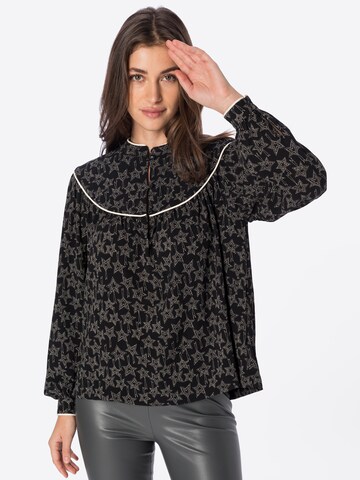 Stella Nova Blouse 'Emalie' in Zwart: voorkant