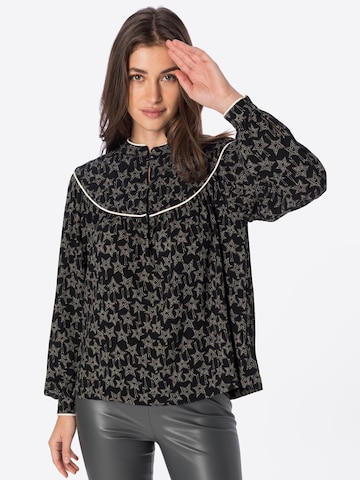 Stella Nova Blouse 'Emalie' in Zwart: voorkant