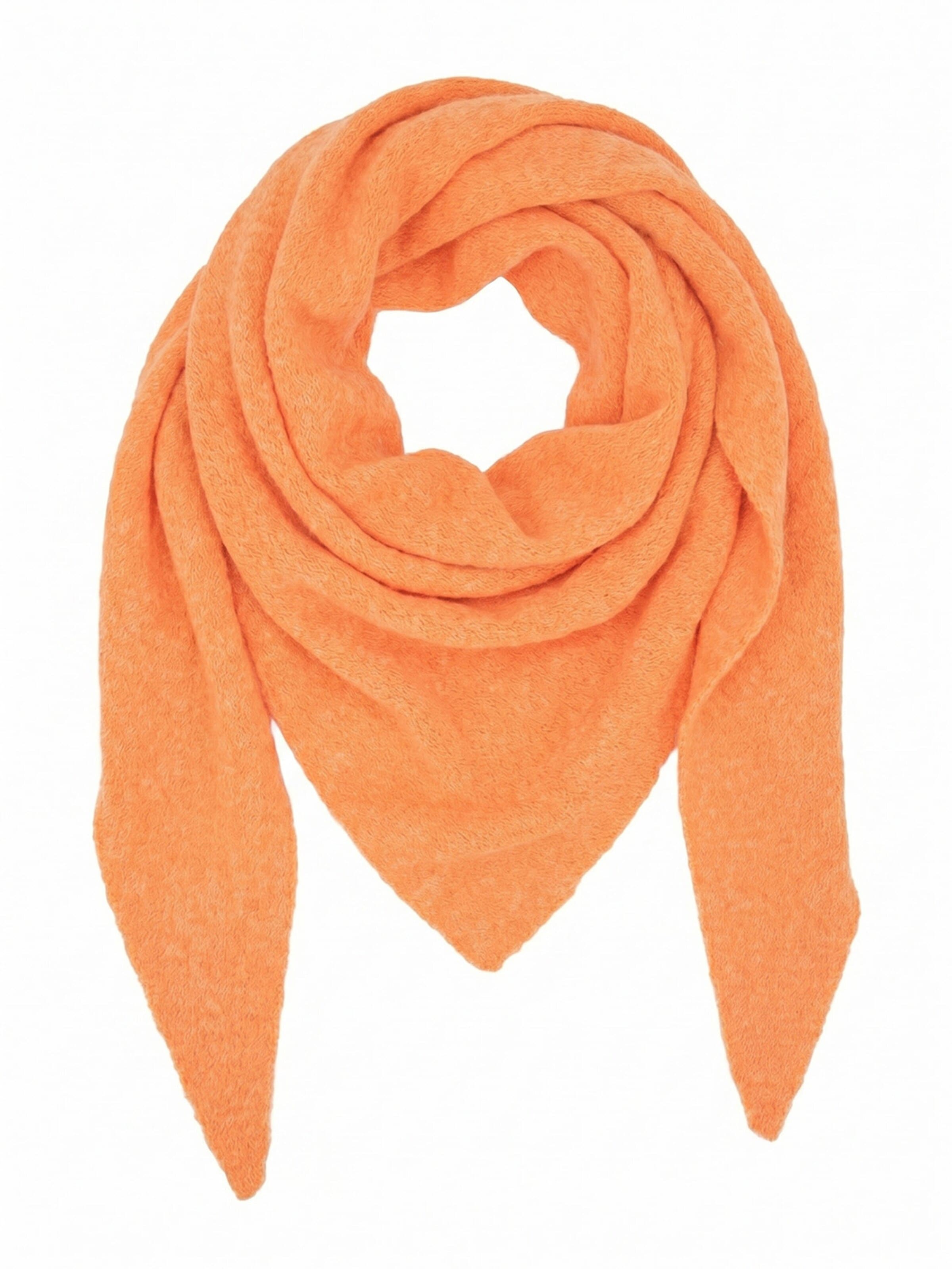 styleBREAKER Shawl 'Leichtes Strick Dreieckstuch Woll-Anteil' in Orange: front
