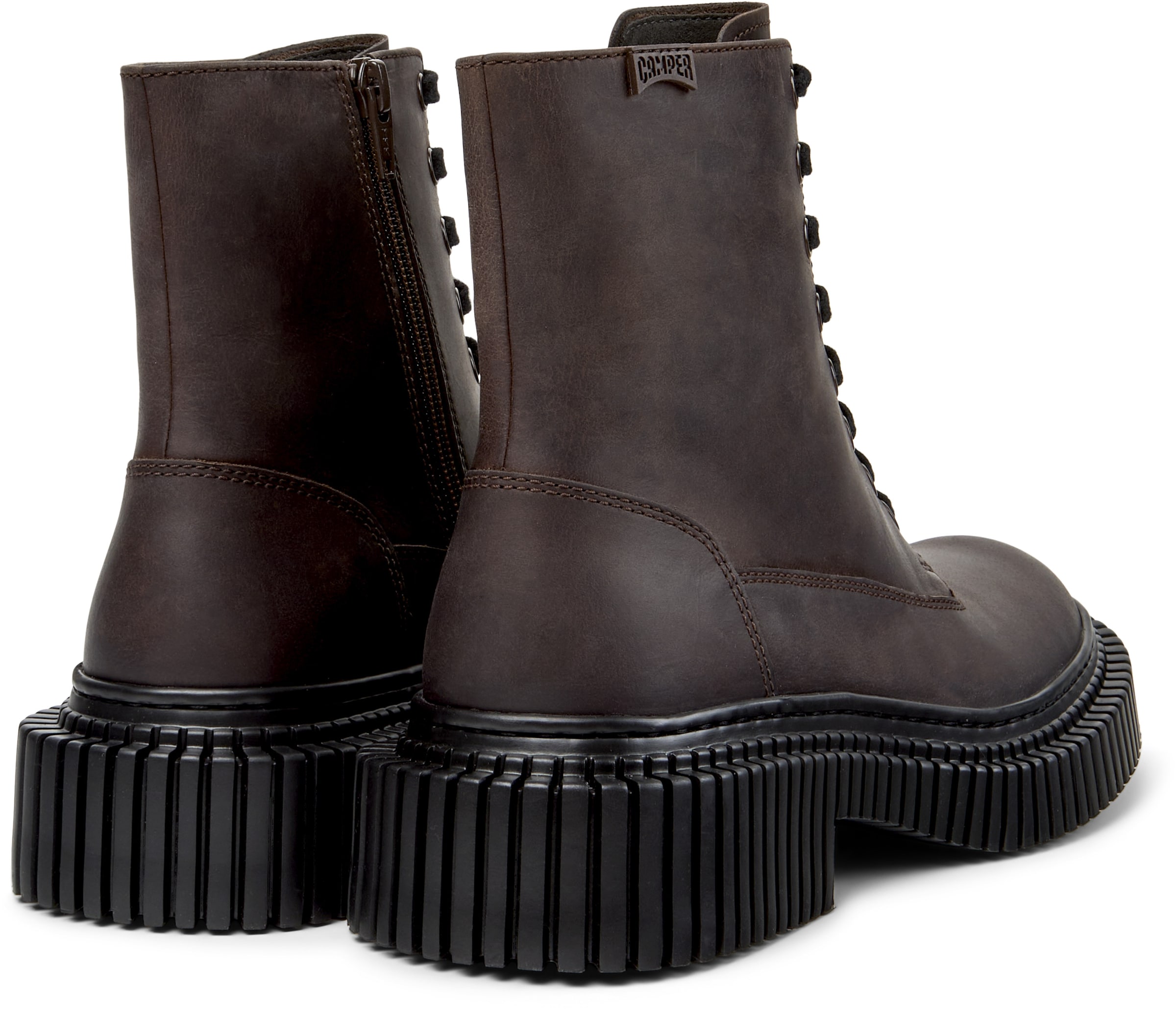 CAMPER Schnürstiefelette 'Pix Berlin' in Braun