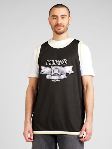 HUGO T-shirt 'Drapes' i svart: framsida