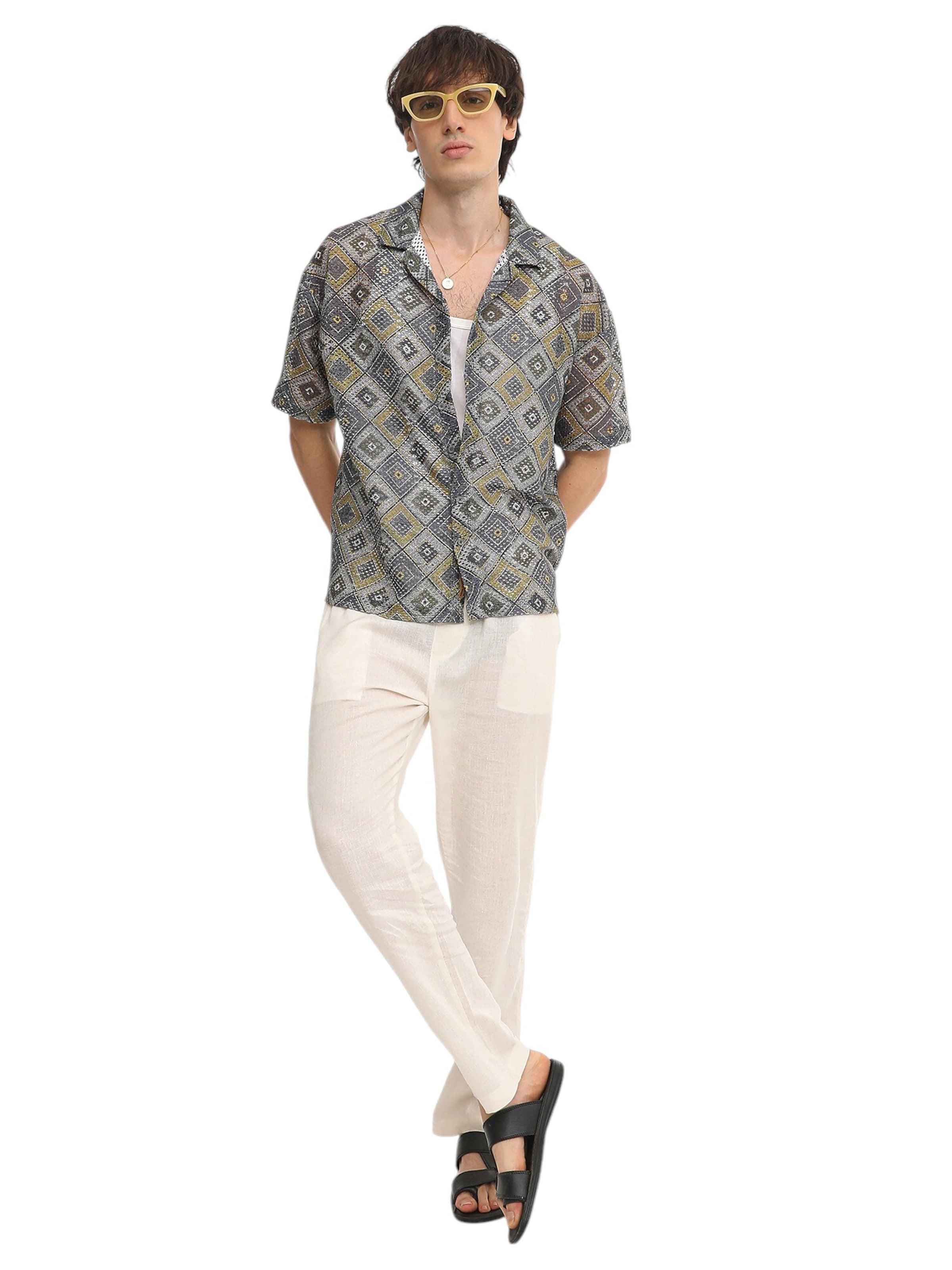 Campus Sutra Regular Fit Hemd 'Zilla' in Mischfarben