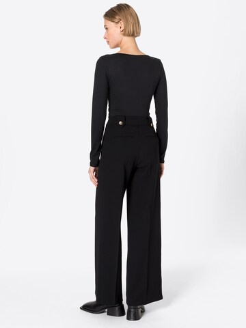 Oasis Wide leg Pleat-Front Pants in Black