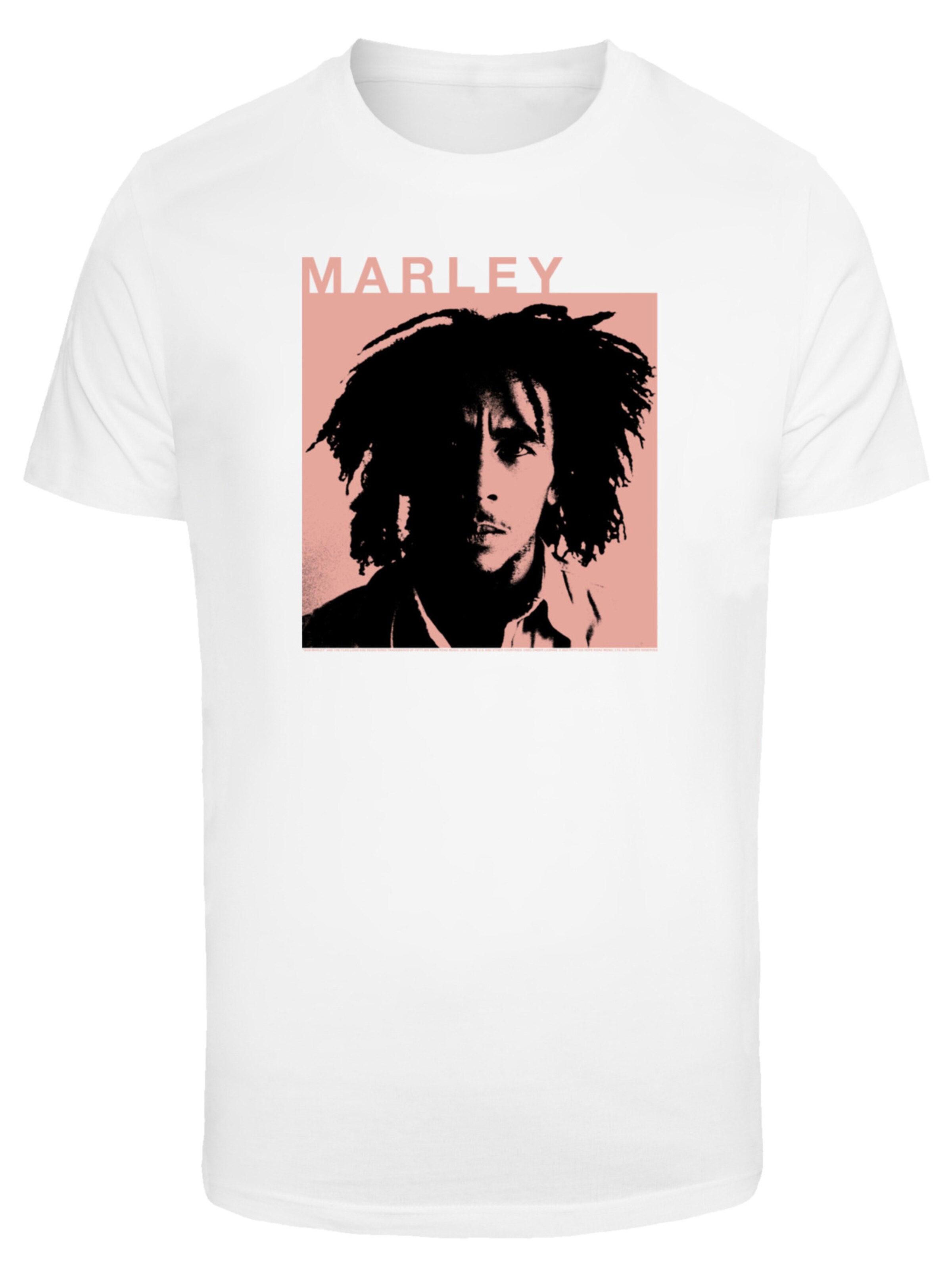 F4NT4STIC Shirt 'Bob Marley Reggae Music by Rock Off' in Weiß: Vorderseite