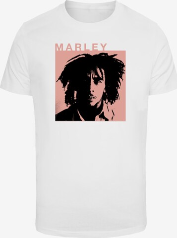 F4NT4STIC Shirt 'Bob Marley Reggae Music by Rock Off' in Wit: voorkant