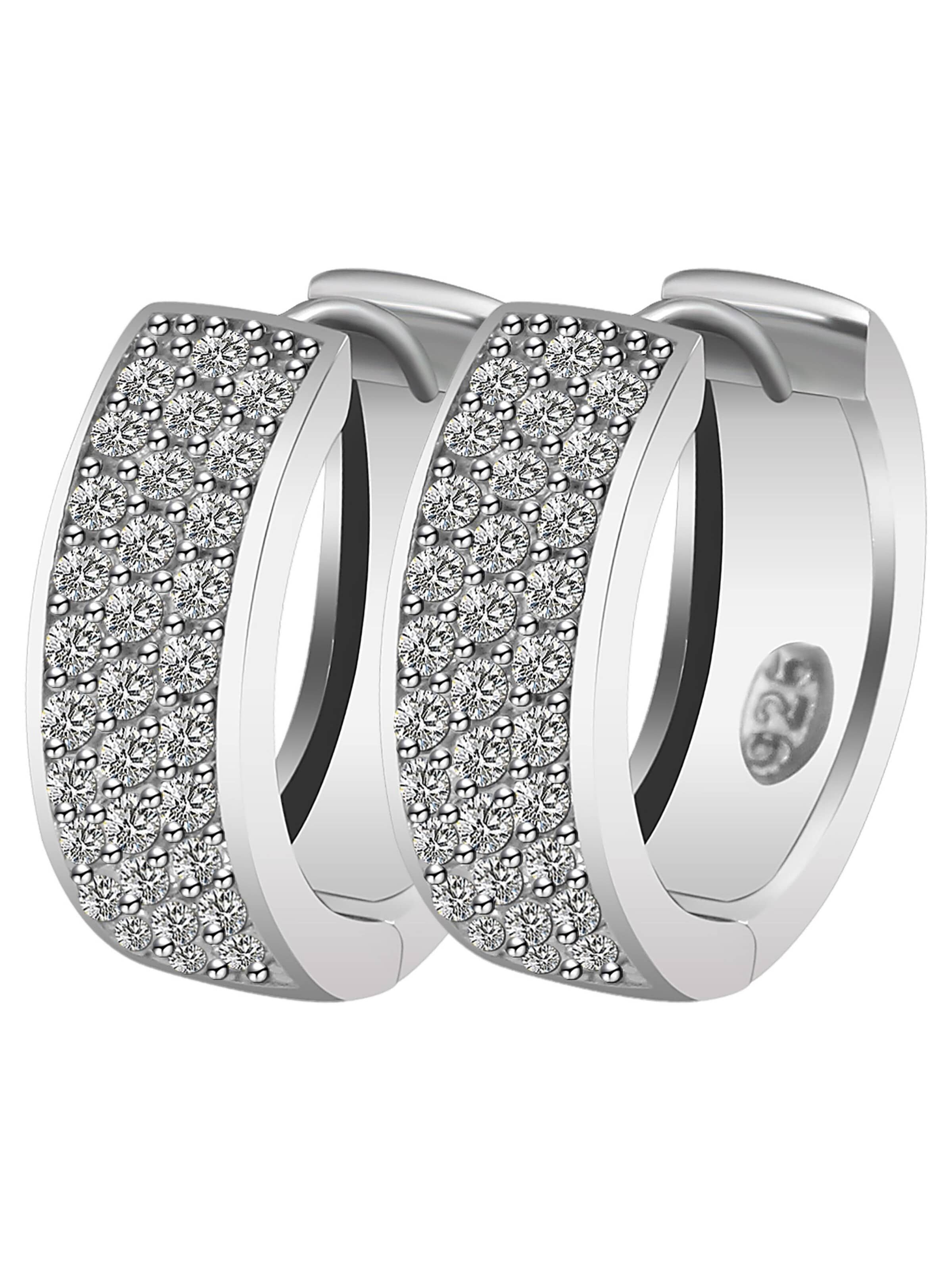 Akzent Earrings '"Amelia" aus 925 Sterlingsilber, rhodiniert, langlebig' in Silver: front