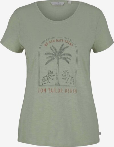 TOM TAILOR DENIM Särk mündiroheline / valge, Tootevaade