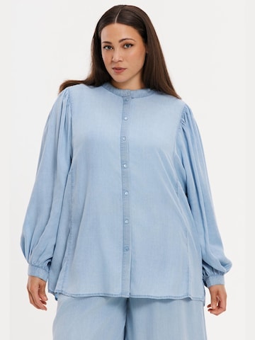 YOEK Blouse in Blauw: voorkant