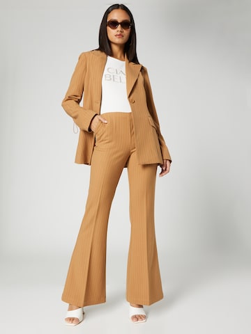 Bella x ABOUT YOU Regular Pants 'Lola' in Brown