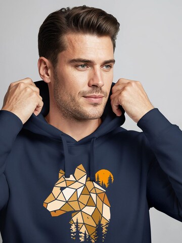 Neverless Sweatshirt 'Luchs Polygon' in Blue