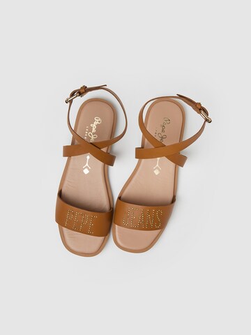 Pepe Jeans Strap Sandals 'Irma' in Brown