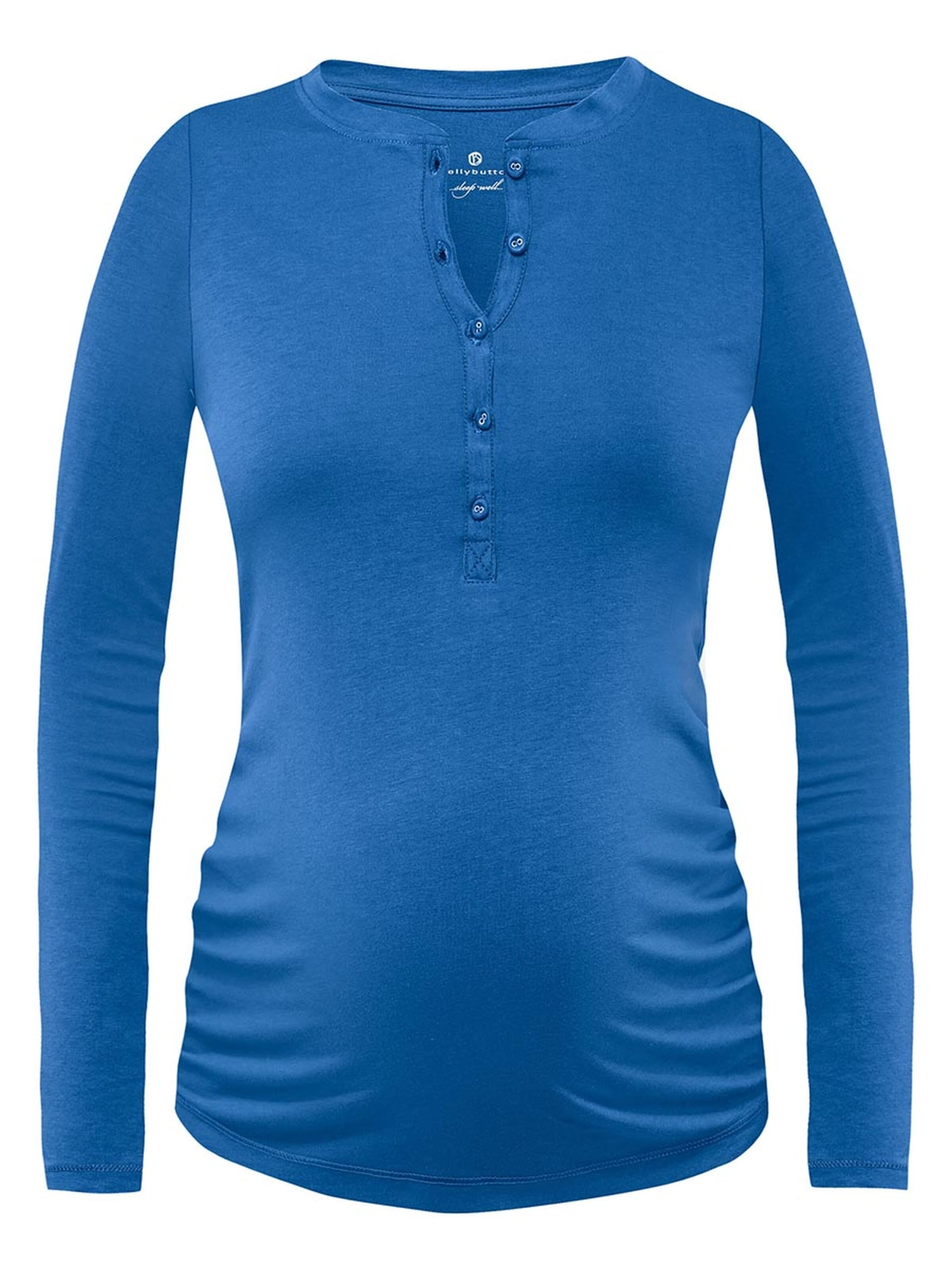 BELLYBUTTON Pyjama 'Umstandsschlafshirt'‌ in Blau: Vorderseite