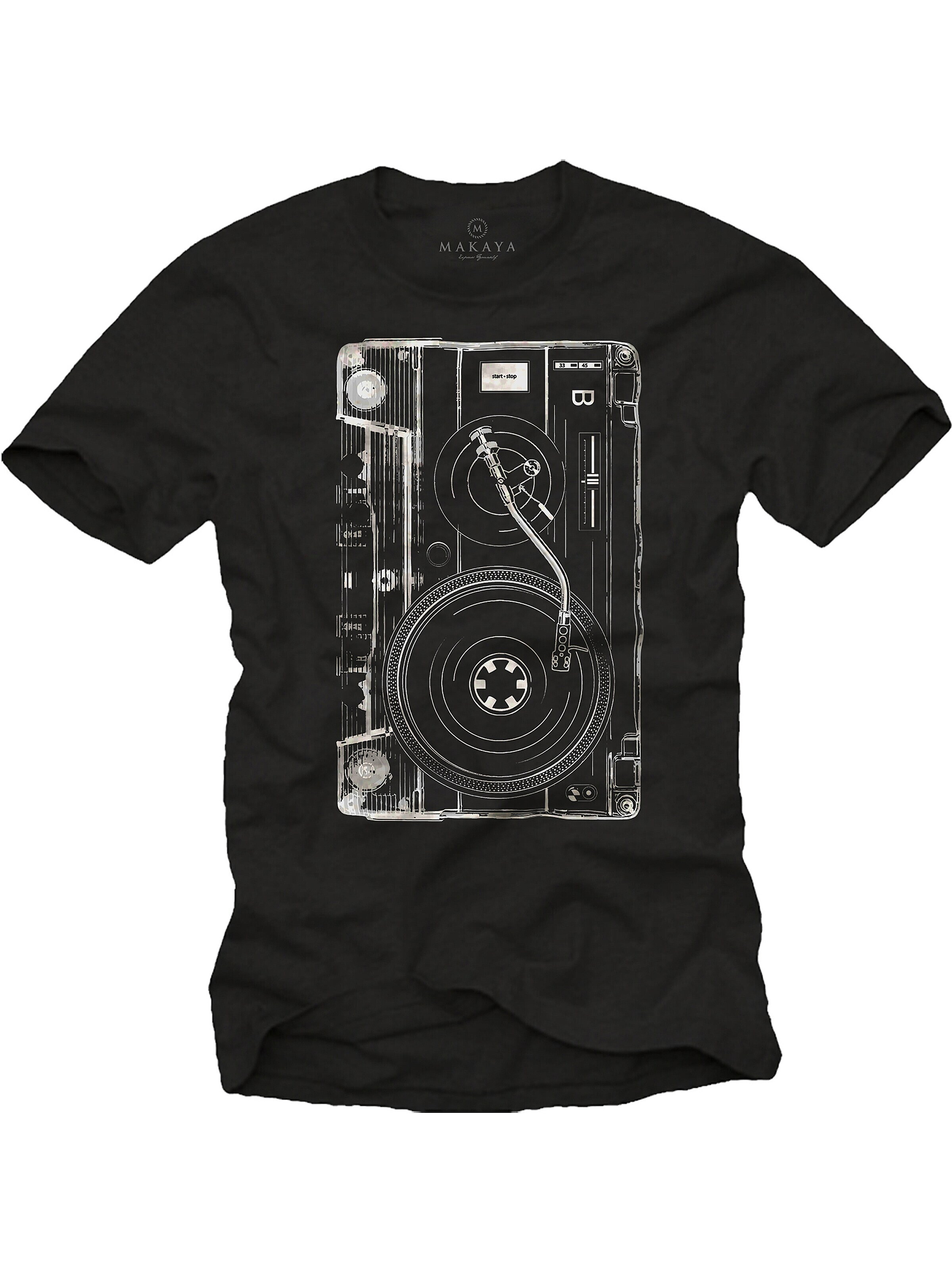 MAKAYA Shirt 'Tape B Side' in Black: front