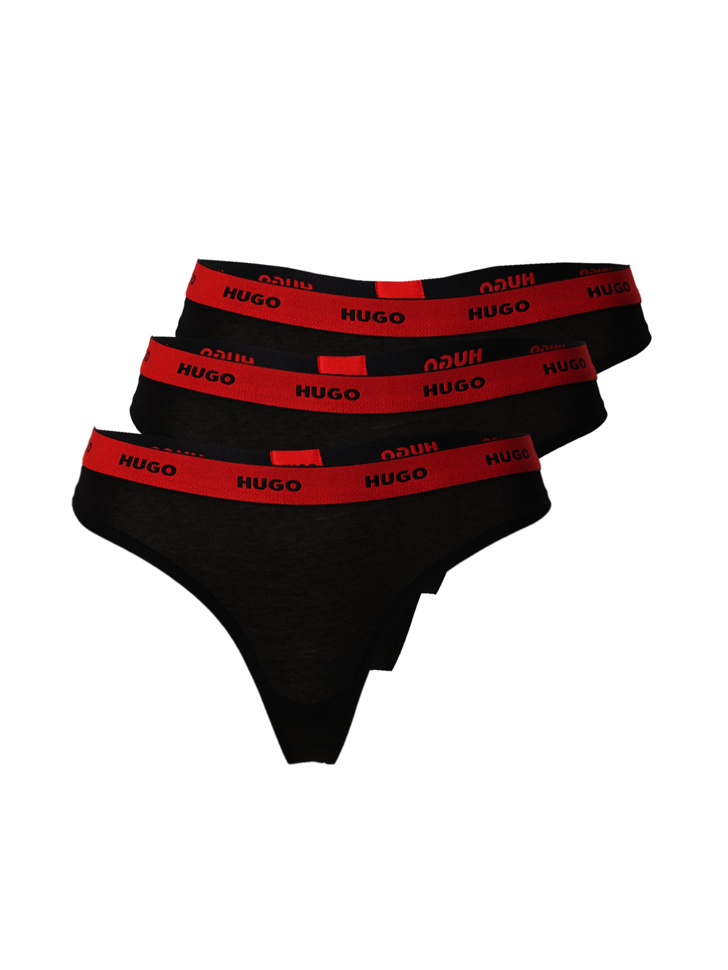 HUGO String in Zwart: voorkant