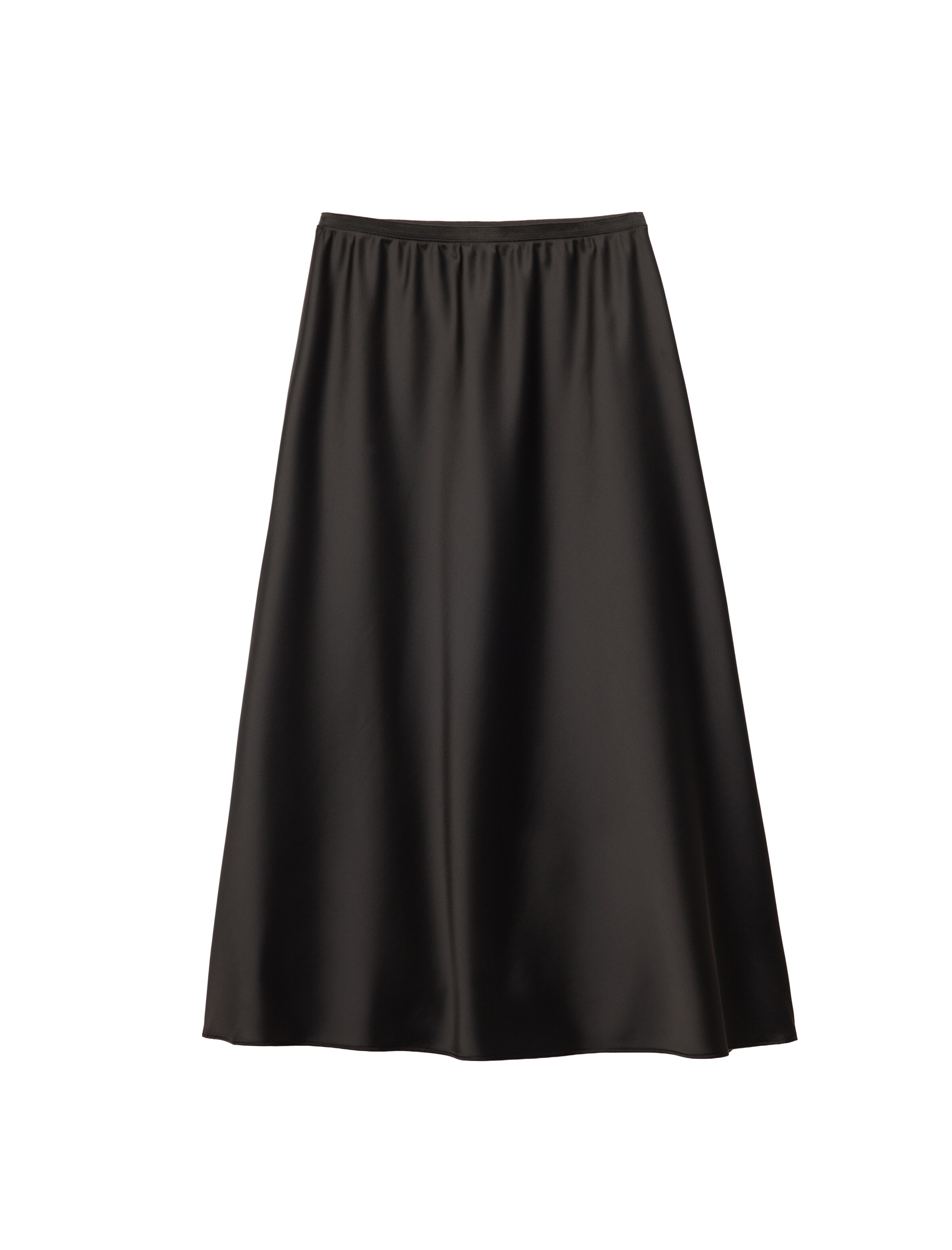 Koton Satin-Midi-Skirt Regular Fit in Schwarz: Vorderseite