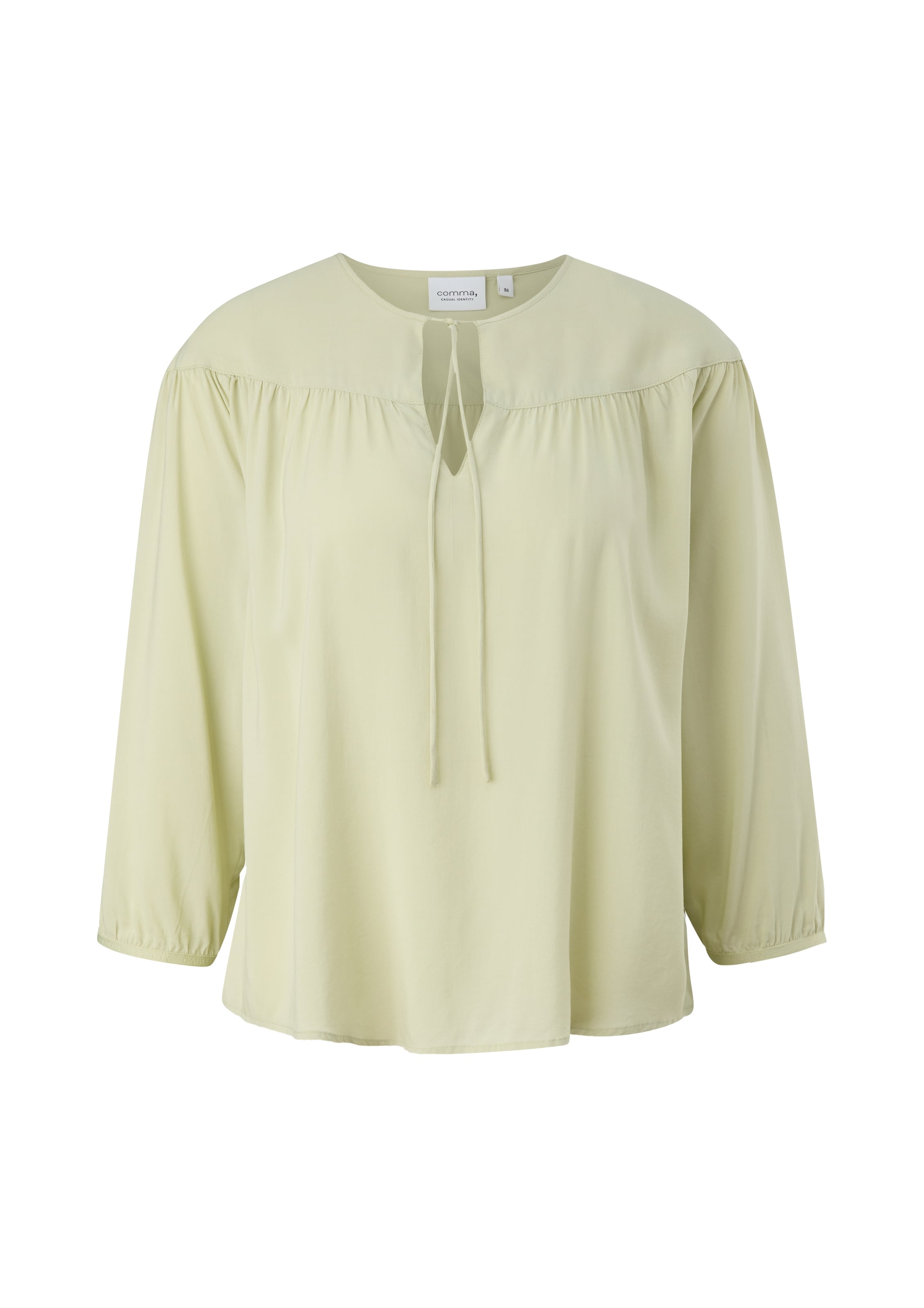 comma casual identity Chemisier en S en vert pastel, Vue avec produit