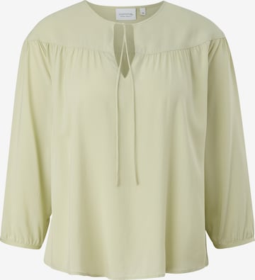 comma casual identity Blouse in Groen: voorkant