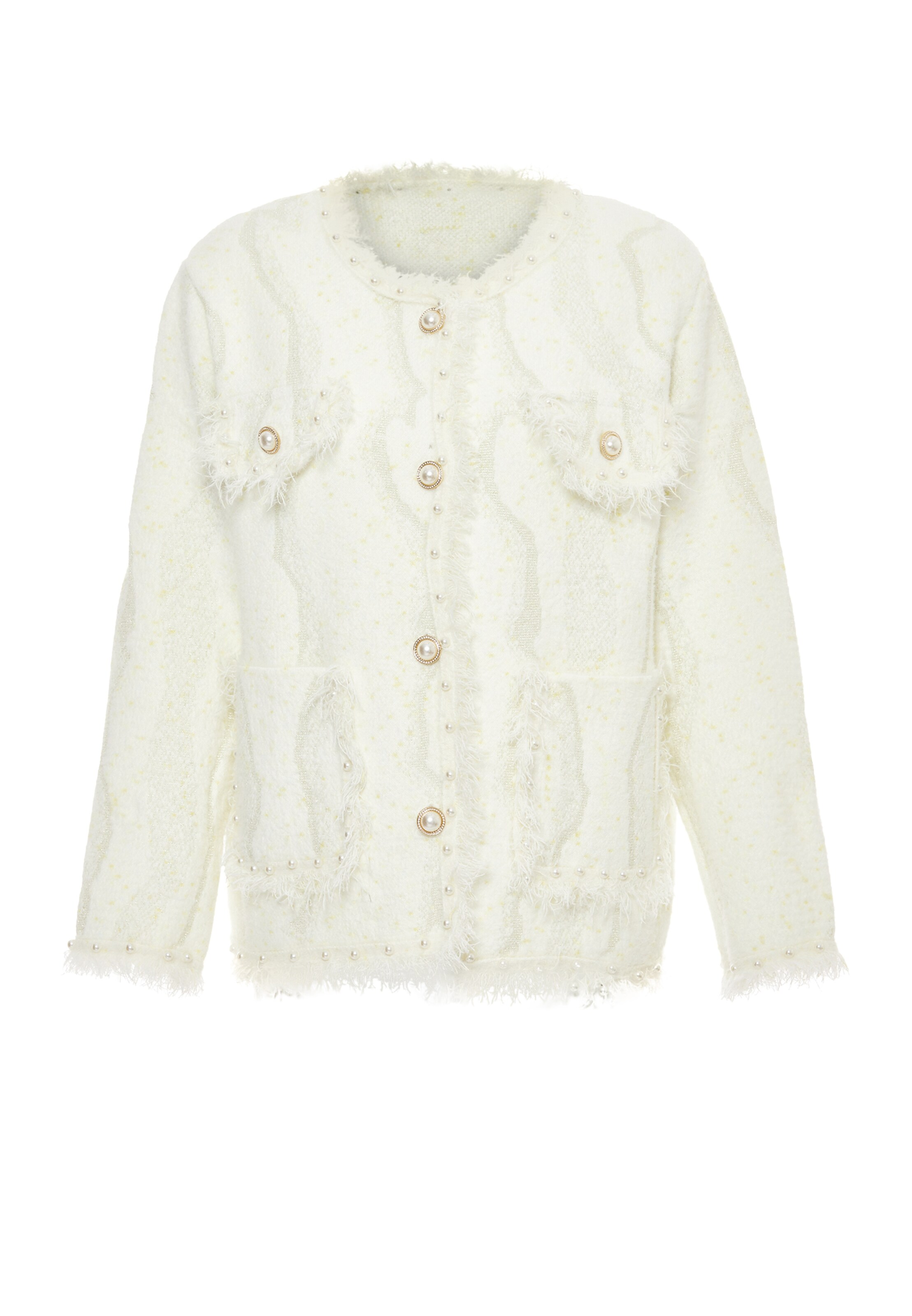 ZITHA Strickjacke in Weiß: Vorderseite