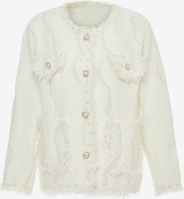 ZITHA Knit Cardigan in White: front