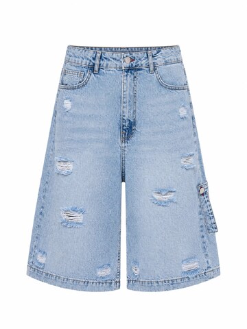 IT'S BASIC Baggy Jeans 'BERMUDA DENIM SHORT' in Blauw