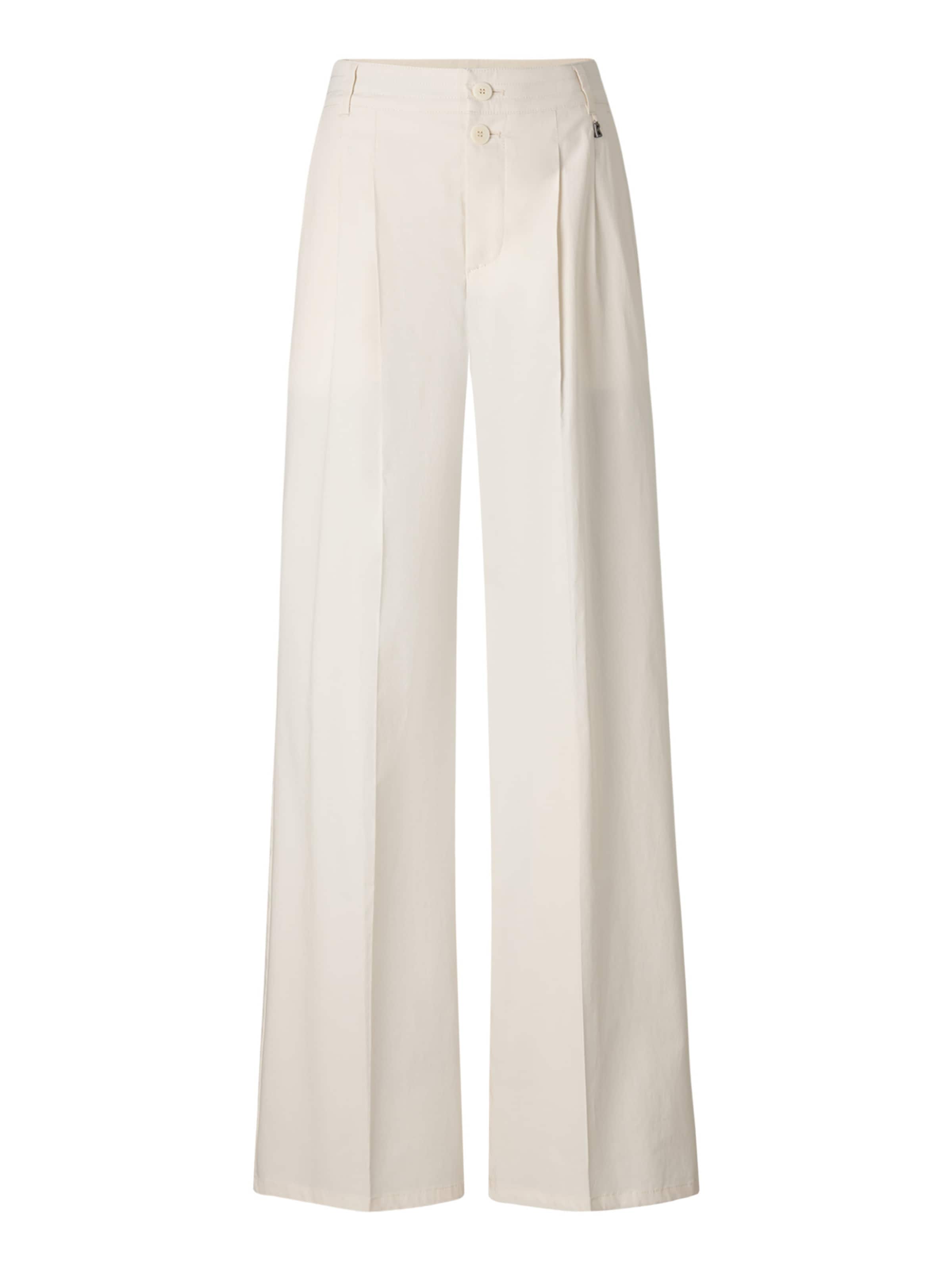 BOGNER Wide leg Pleat-front trousers 'Amy' in White: front