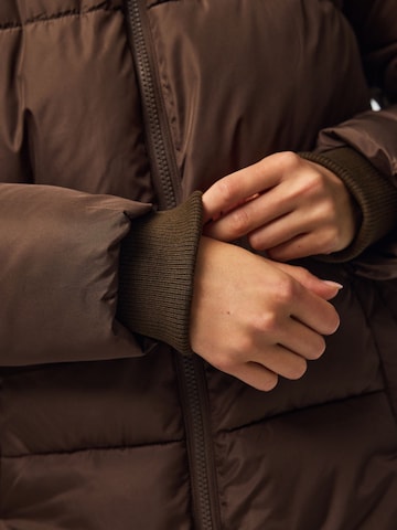 PIECES Winter coat 'PCBEE' in Brown