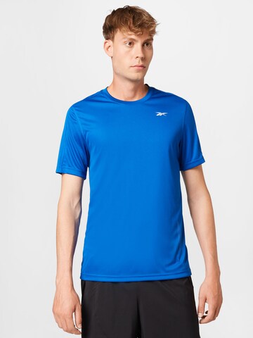 T-Shirt fonctionnel Reebok en bleu : devant