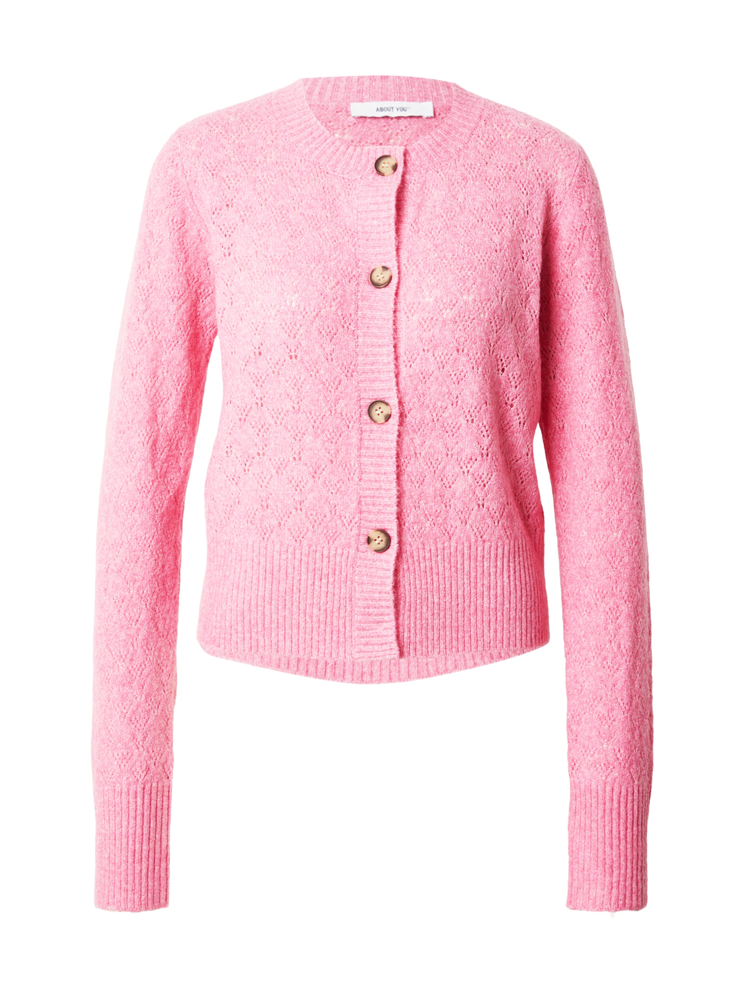 ABOUT YOU Knit cardigan 'Maureen' in Pink: front