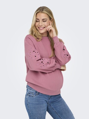 Only Maternity Sweatshirt 'OLMWinnie' in Roze